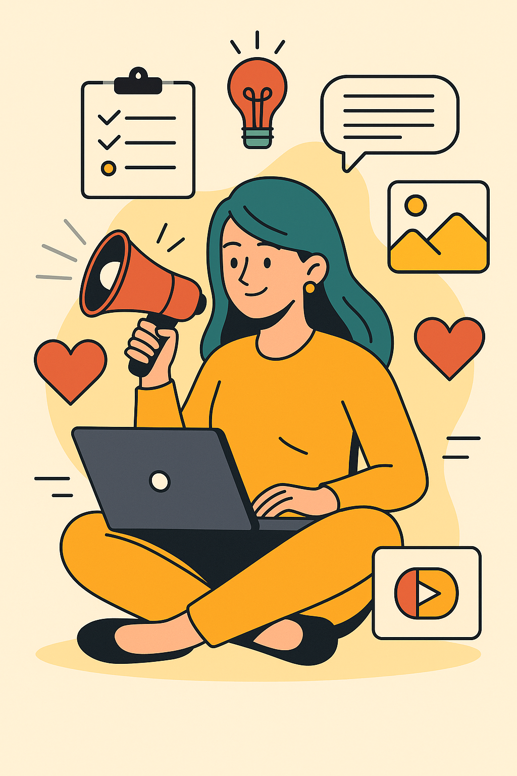Illustration stratégie éditoriale réseaux sociaux