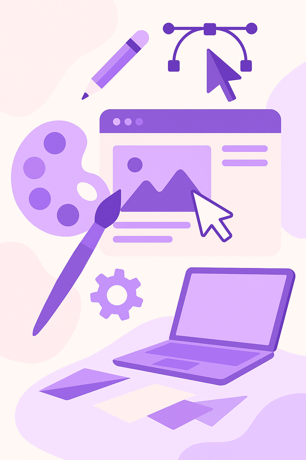 Ordinateur et carnet pour création de site institutionnel