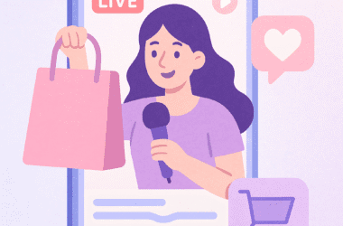 Image illustrant le concept de live shopping sur Internet, mettant en avant des ventes en direct sur des plateformes