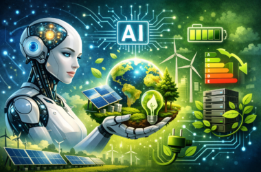 L'image illustre le concept de l'intelligence artificielle appliquée à la frugalité énergétique.