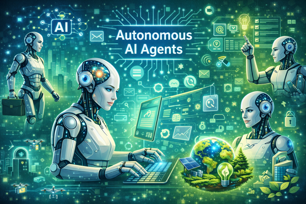 Image représentant des agents d'intelligence artificielle autonomes en action.