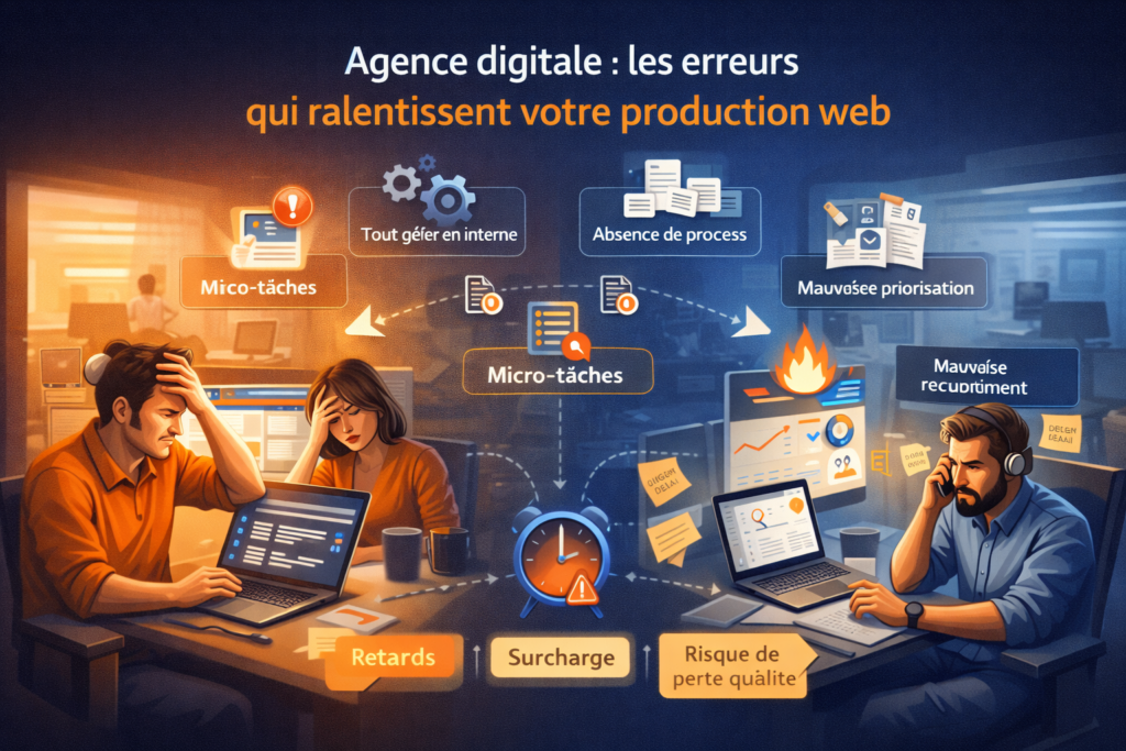 Erreurs qui ralentissent la production web d’une agence digitale