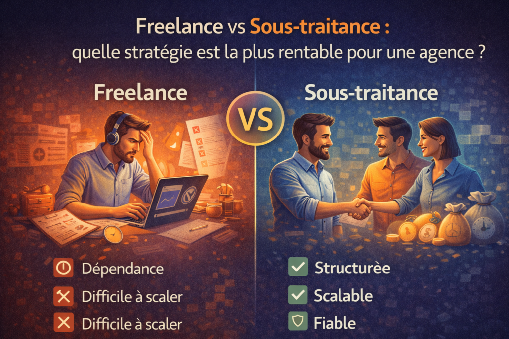 Comparatif freelance vs sous-traitance pour agence web rentabilité et productivité