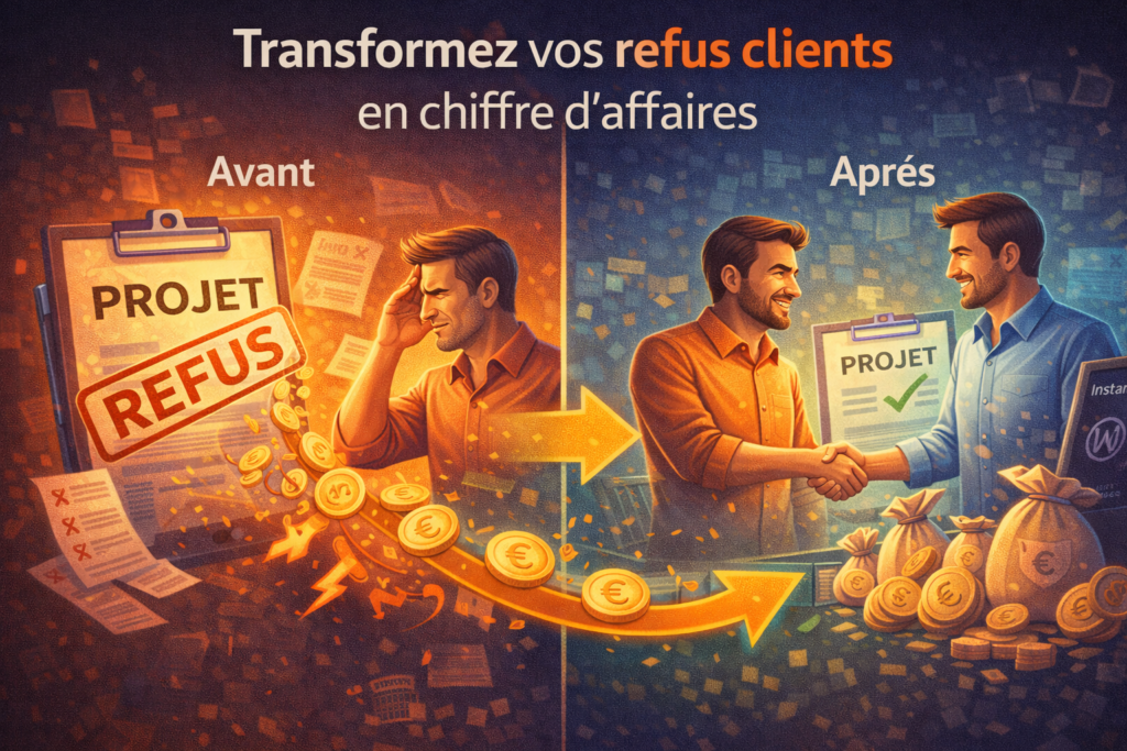 Avant et après de la transformation des refus clients en chiffre d'affaires